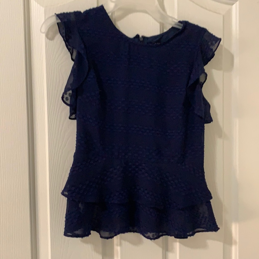 Banana Republic Frilly Blue Blouse